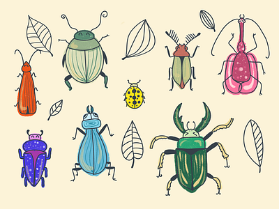 Bugs life beatle bugs doodle doodles drawing fun illustration insects ipad procreate texture