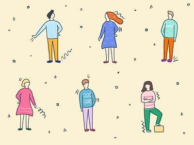 Humans doodle doodles drawing human humans illustration man pattern people poses procreate texture woman