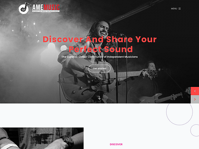 AME Music homepage design music ui webdesign