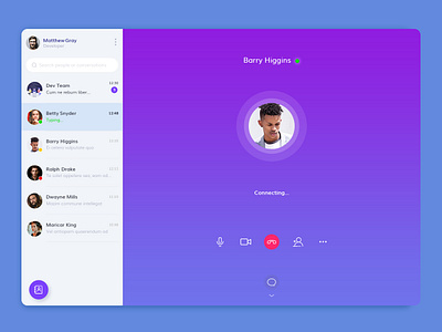 Calling desktop app desktop design messaging app ui ux