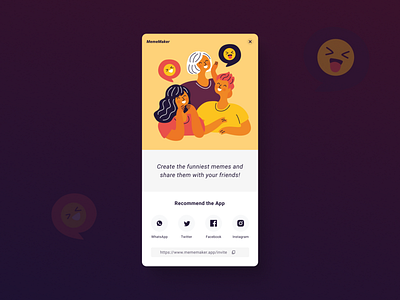 Daily UI #010 - Social share 010 10 app challenge dailyui dailyui010 dailyuichallenge design figma illustration productdesign share socialshare ui