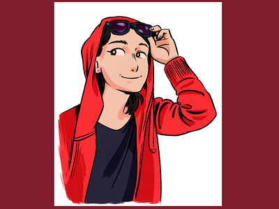 red hoodie digital art digital drawing digital illustration digital portrait illustration portrait