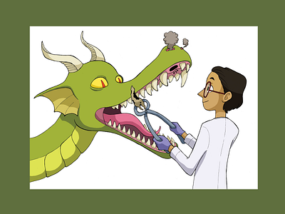 A dragon and his dentist book illustration childrens book childrens book illustration childrens illustration digital art digital illustration illustration