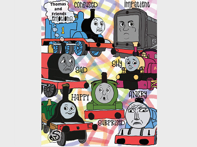 Thomas and friends (emotions) illustration kids photoshop