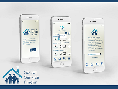 Social Service Finder Screens
