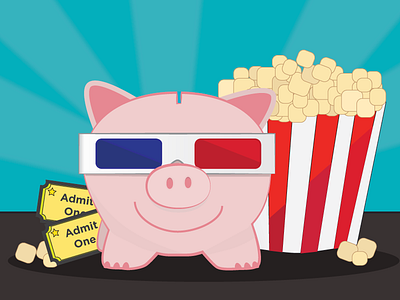 This Little Piggy Went to the Movies giff movies piggy bank popcorn