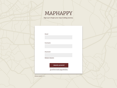 Maphappy Signup Form