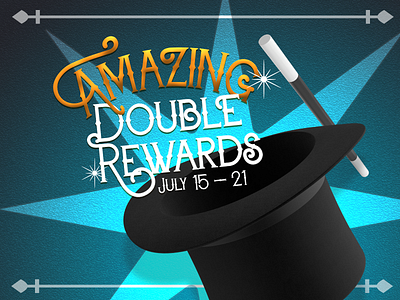 Amazing Double Rewards amazing circus illustration magic magician marketing campaign wand