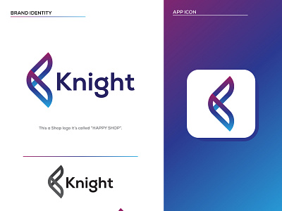 Knight Modern logo abstract app app design awesome design awesome modern logo brand design brand identity branding colorfull creative design creative logo design icon k letter logo k logo mobile app mobile app design modern design modern logo new modern icon