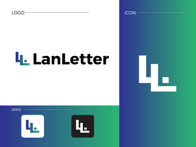 LanLetter logo design. app awesome design awesome modern logo branding design icon illustration logo new modern icon ui