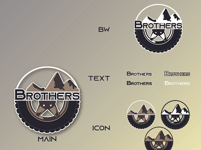 Brothers Wheel and Tire branding icon logo logo design logodesign tire tire shop trucks vector