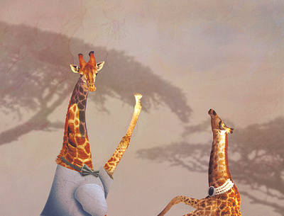 Dance of the Giraffes design graphic design photoshop photoshop art surrealism