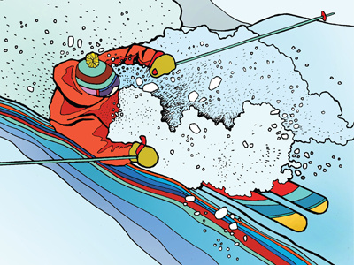 Breckenridge Ski Resort 50th Anniversary Poster area color powder ski skier snow