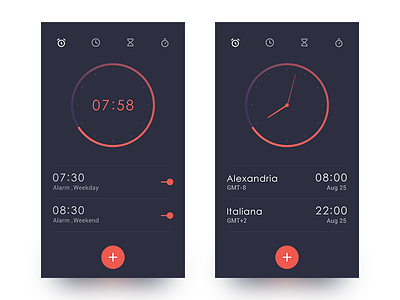 Clock app ui