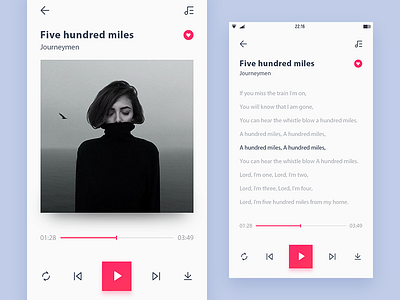 music player app interface ui