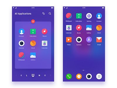 Concept Design app launcher ui