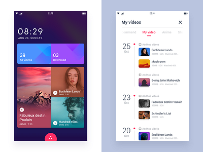 video app design ui