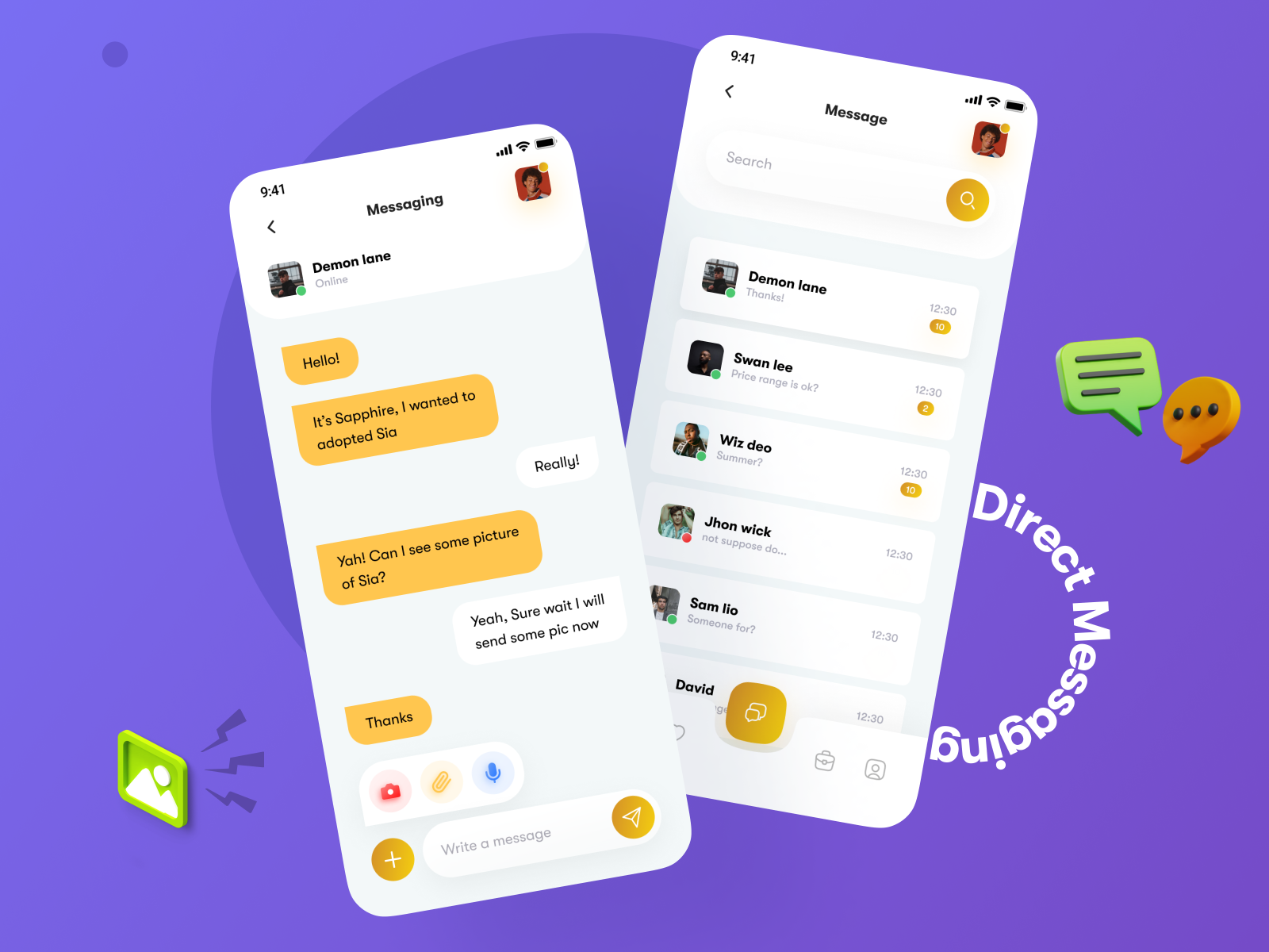 Direct Messaging #dailyui #013 by Chetan Shende | UI/UX Designer on ...