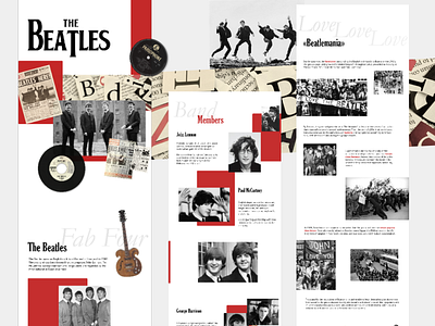The Beatles LANDING page UX beatles branding design figma illustration landingpage ux uxui webdesign website