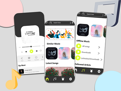 Music App UI app appuidesign design logo ui uiux web