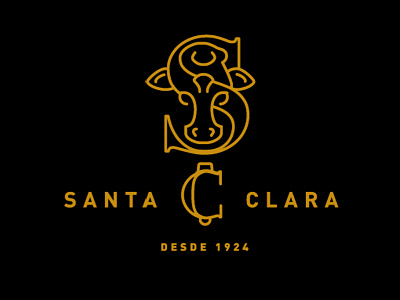 Santa Clara Logo branding cow design drawing line line work logo mark milk
