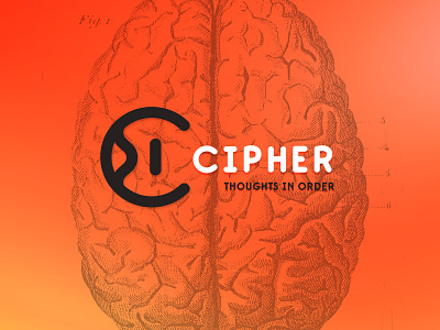 Cipher logo brain branding design dyslexia learning logo mind type typography