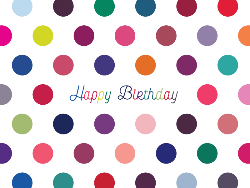 Happy Birthday colors dots happy birthday polka dots script font simple