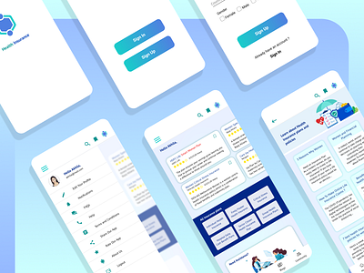Health Insurance adobe xd app design app designer figma interactiondesign user experience design uxdesign web design