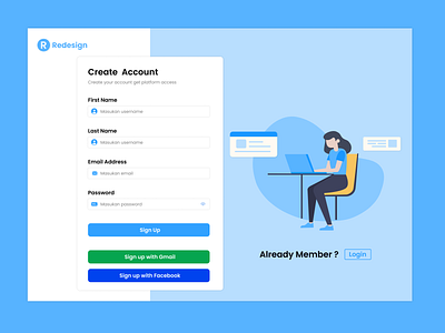 UI Design Create Account Page design design web ui ui design web