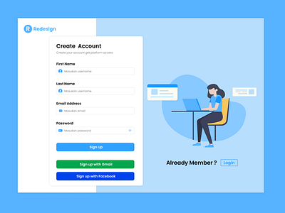 UI Design Create Account Page