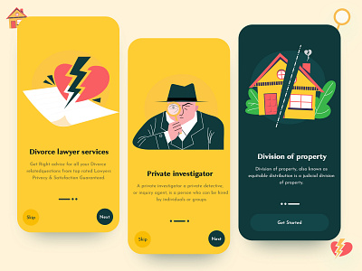 On-boarding for lawyers : App Design 2021 trend app design branding creative lawyer app lawyers modern design onboarding onboarding screens onboarding ui