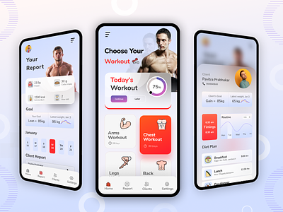 Workout App | Workout Tracker App activity app design branding coach exercise fitnes gym health interface mobileappdesign modern neat and clean sport tracker trainer training ui ux wellnes