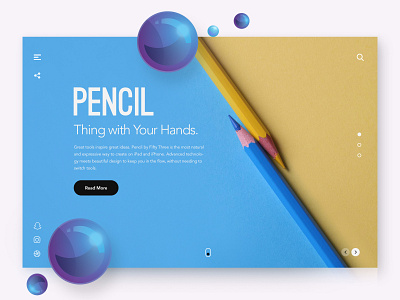 Pencil Landing Page colorful design discover interface landing page modern neat and clean pencil webdesign