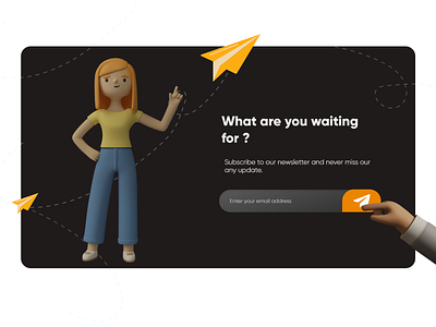 Subscribe page 026 3d app dailyui design ui ux vector