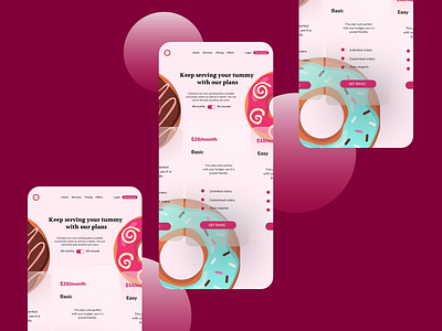 Pricing table 030 app dailyui design donut illustration ui ux vector