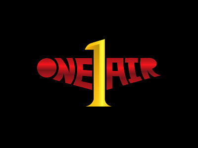 ONE AIR air branding design gold illustration logo one plain typography