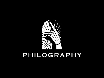 Philography logo animation blackwhite classic cool graphic design hand logo negative space philosophy robot sci fi socrates