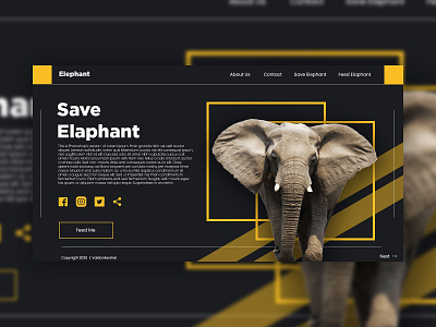 Elephant Landing Page animal black elephant save yellow