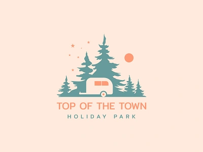 Top of the town holiday park logo concept app art branding design flat icon illustration illustrator logo minimal vector