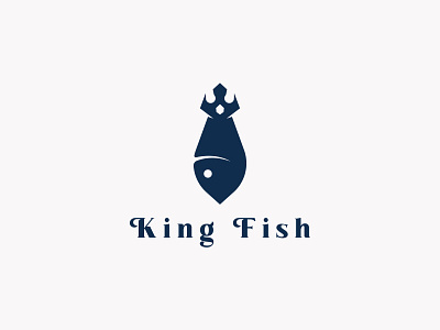 King fish logo concept art branding design flat icon illustration illustrator logo minimal vector