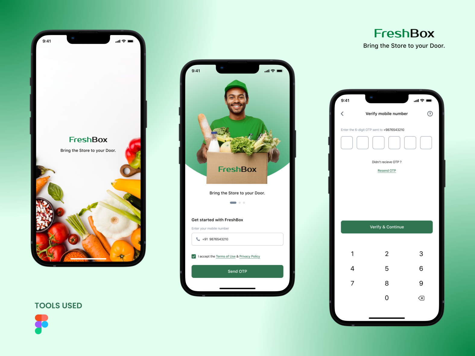 Fresh Box OTP Sign In for Grocery Delivery App by Deependra Das on
