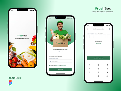 Fresh Box - OTP Sign In for Grocery Delivery App app design ui ux