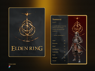 Elden Ring Character Cards design ui ux