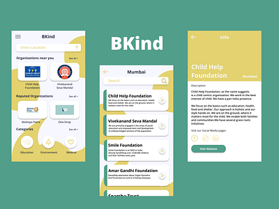 BKind challenge charity crowwwn design mobile ui ux