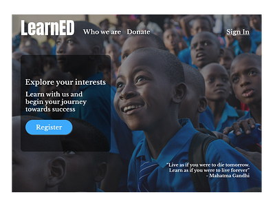 LearnED challenge concept dailyui dailyui 003 design education portal ui uiux ux web design webdesign website website design