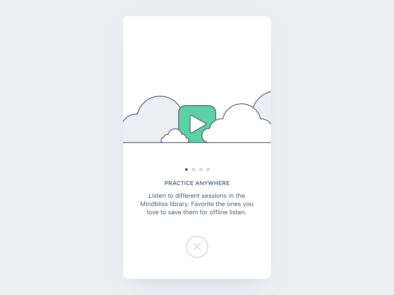 Mindbliss - Onboarding animation blur ui clouds illustration ios onboarding meditation meditation app mindbliss onboarding stroke icons strv strvcom