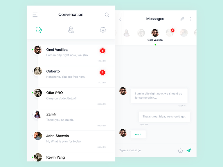 Conversation App. by Mandeep Kundu on Dribbble
