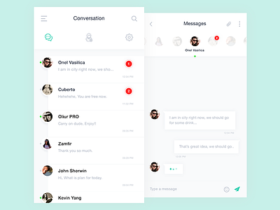 Conversation App. app chat clean concept conversation app simple social ui ux