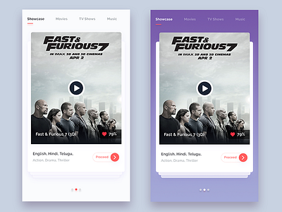 Online Digital Entertainment App! app cards digital entertainment ios like list movies online showcese ui ux