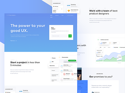 Landing Page branding clean designer home page interaction landing page remote start team ui ux web